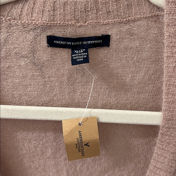 American Eagle Outfitters NWT Soft Dusty Pink Longline Cardigan XL Nylon Stretch - Picture 3 of 5